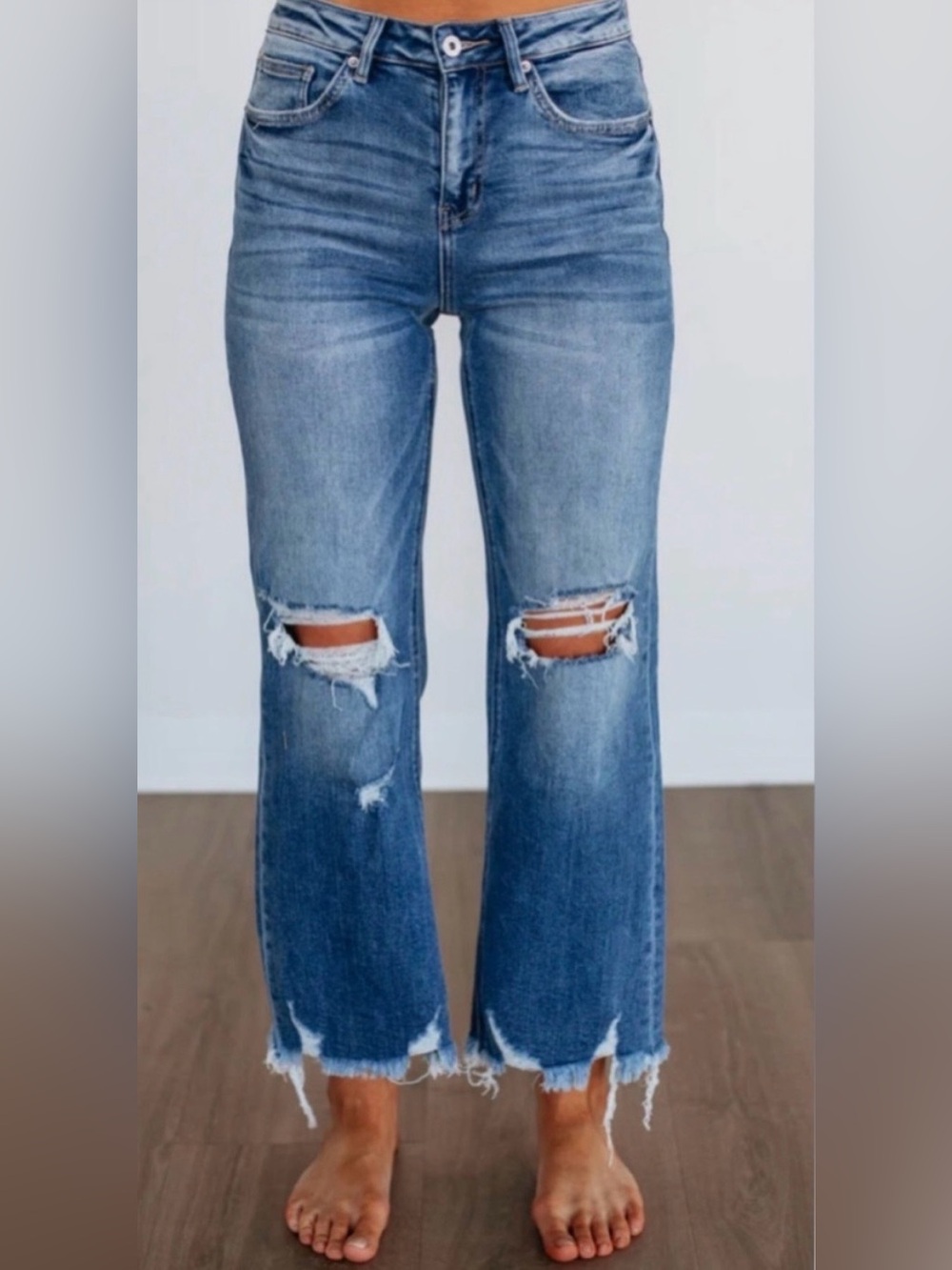 RISEN HIGH RISE STRAIGHT CROP JEANS